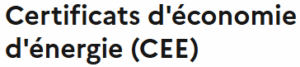 Certificat d'économie d'énergie
